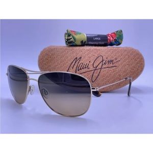 Authentic Maui Jim polarized Cliff House Sunglasses Gold Frame with Bronze Lense